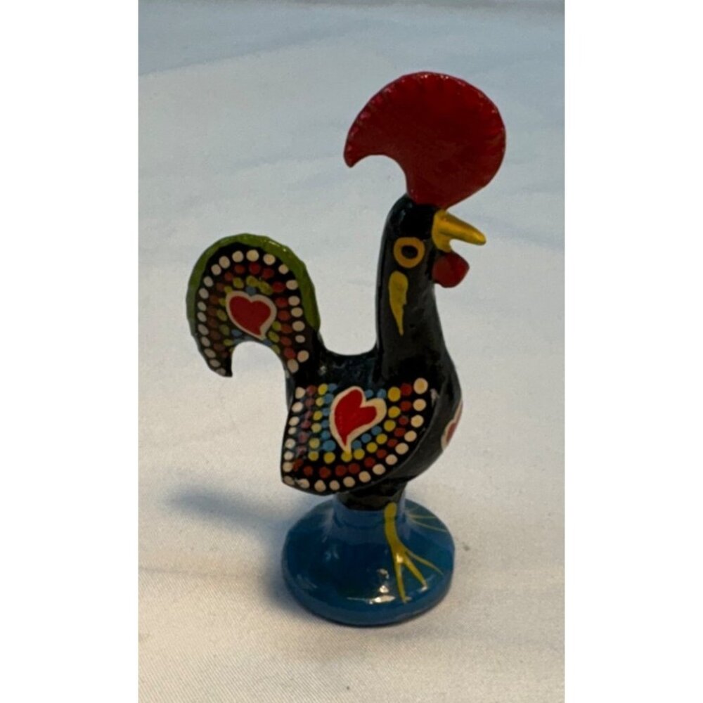 Vtg Portuguese Folk Art Lucky Rooster 3.5"
